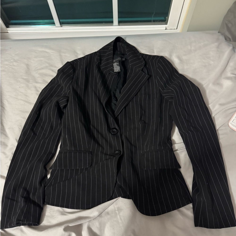 Black Pinstripe Blazer